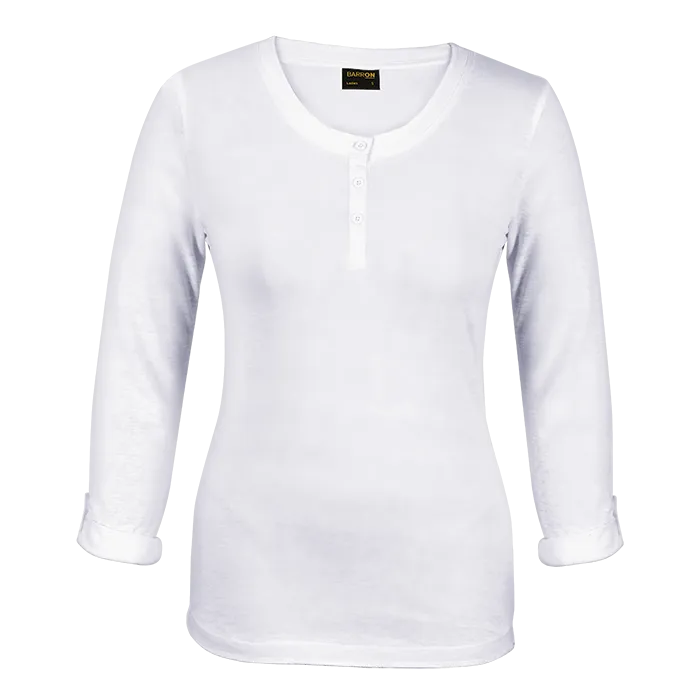 145g Henley Long Sleeve T-Shirt Ladies