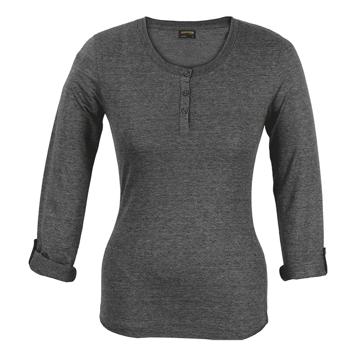 145g Henley Long Sleeve T-Shirt Ladies