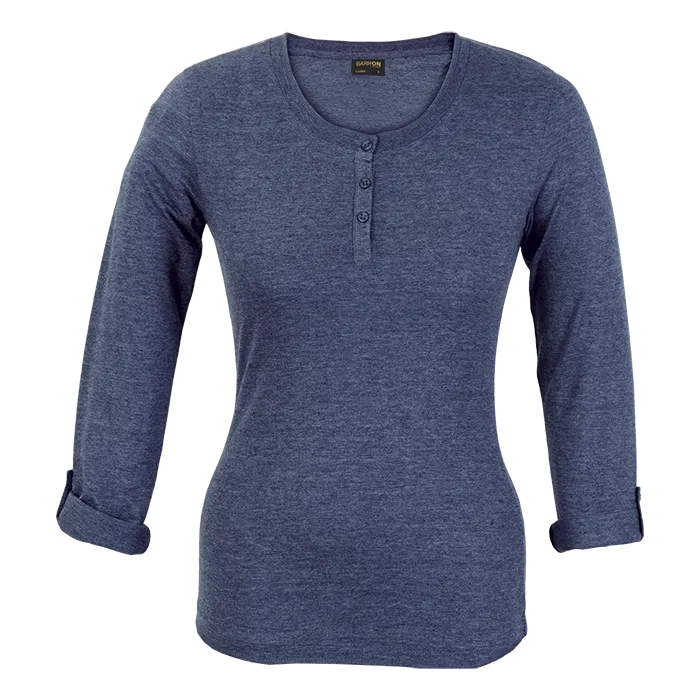 145g Henley Long Sleeve T-Shirt Ladies