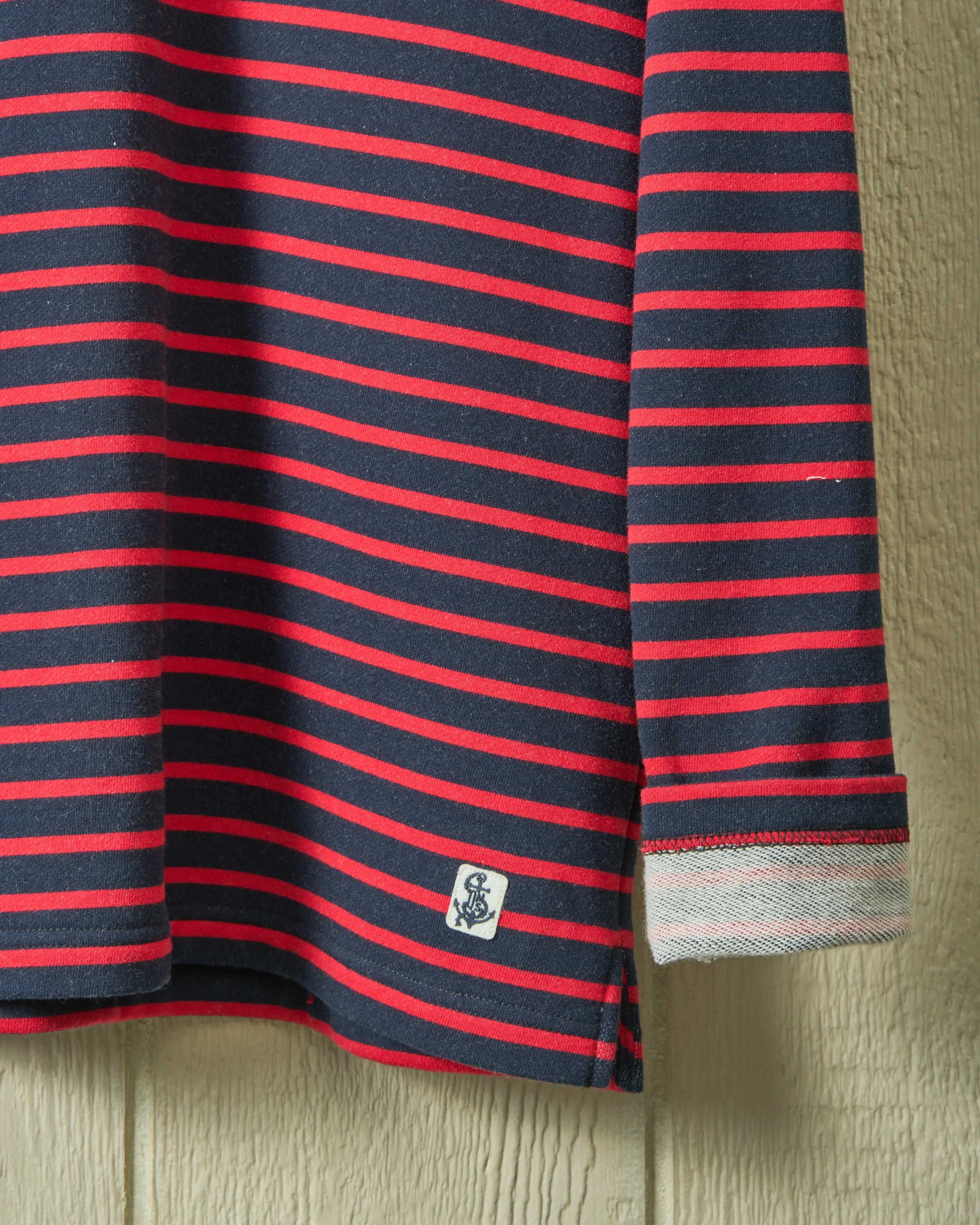 Acadia Polo in Navy/Breton Red Loopback Terry