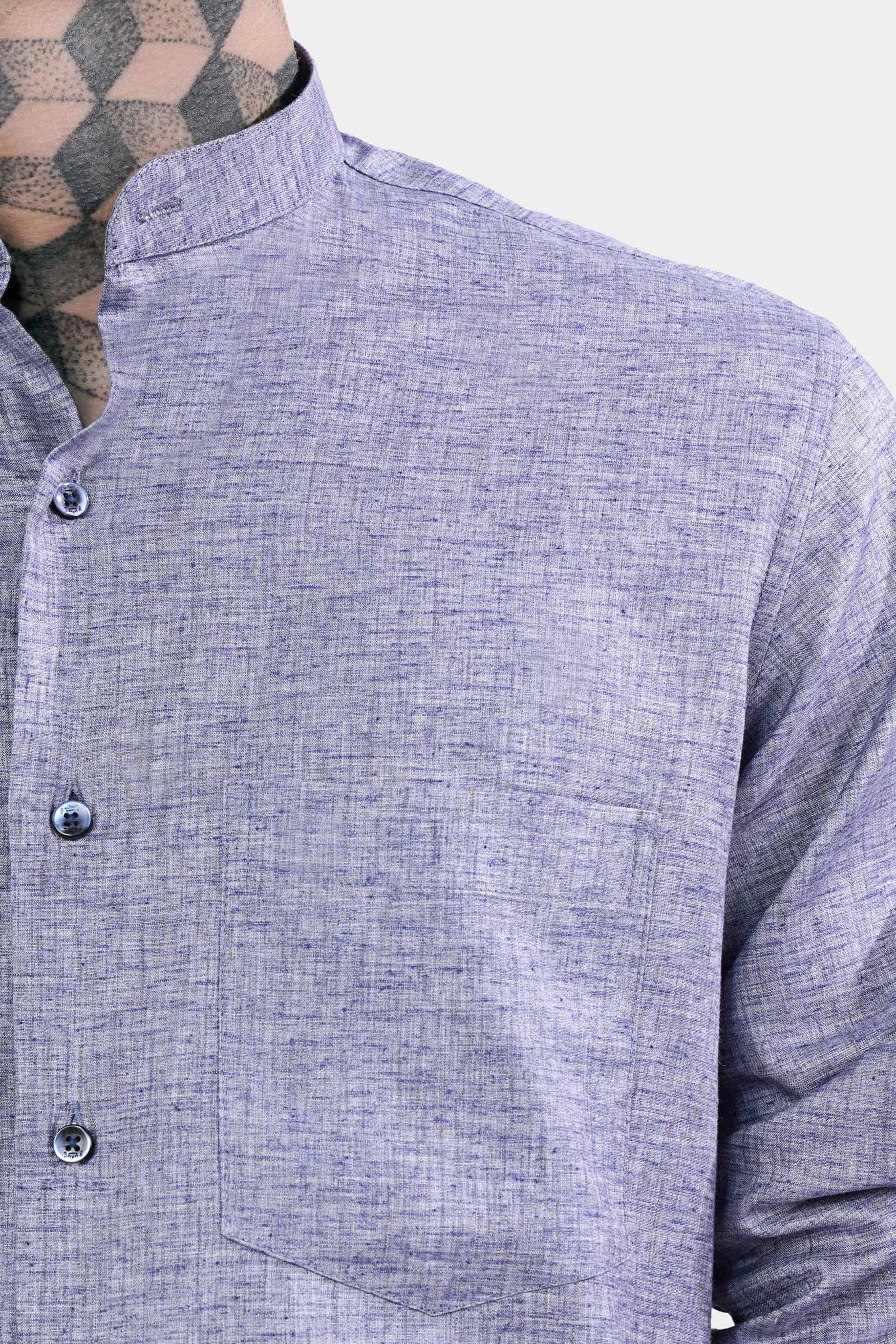 Amethyst Blue Chambray Premium Giza Cotton Shirt