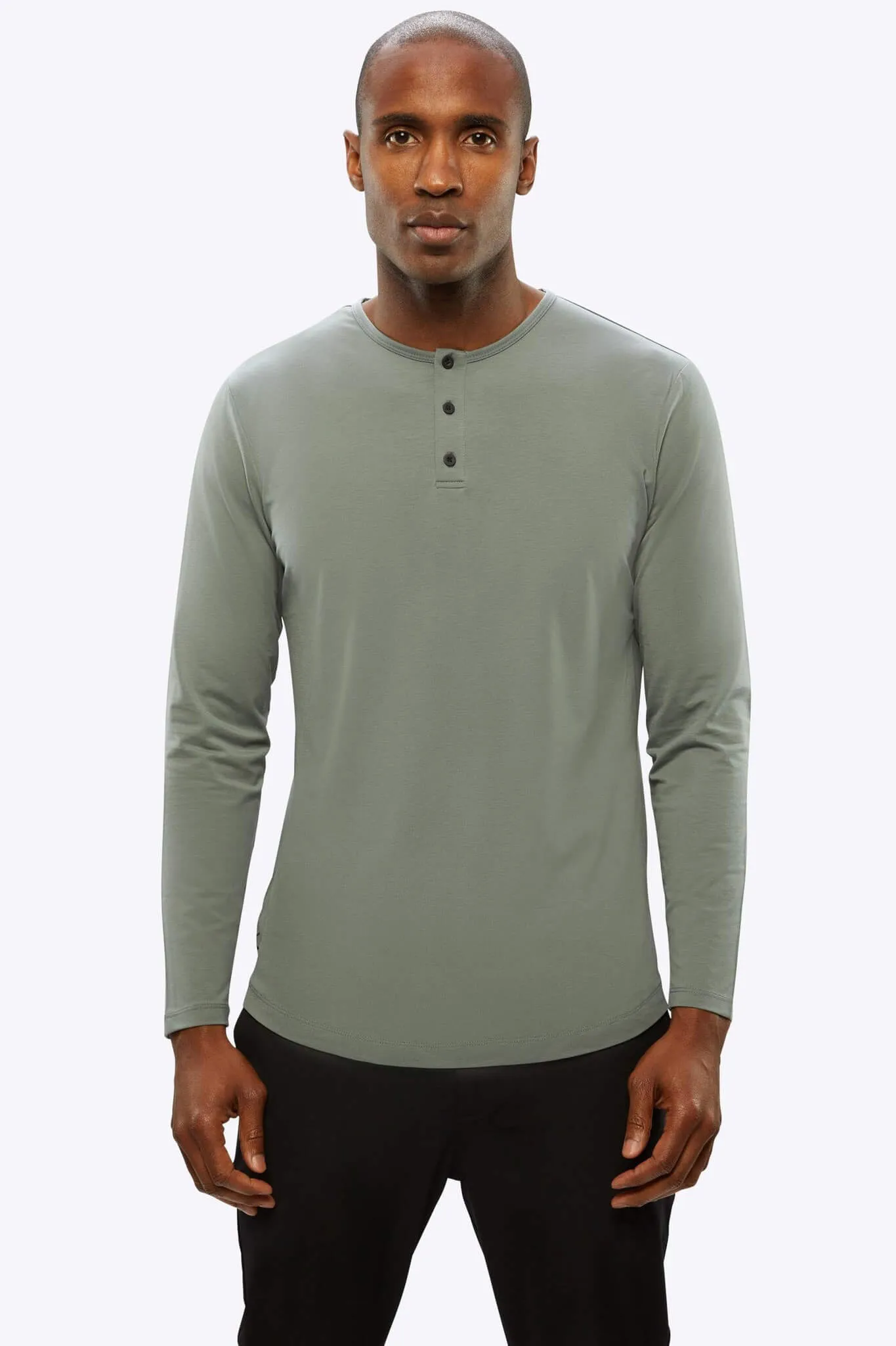 AO LS Henley Curve-Hem