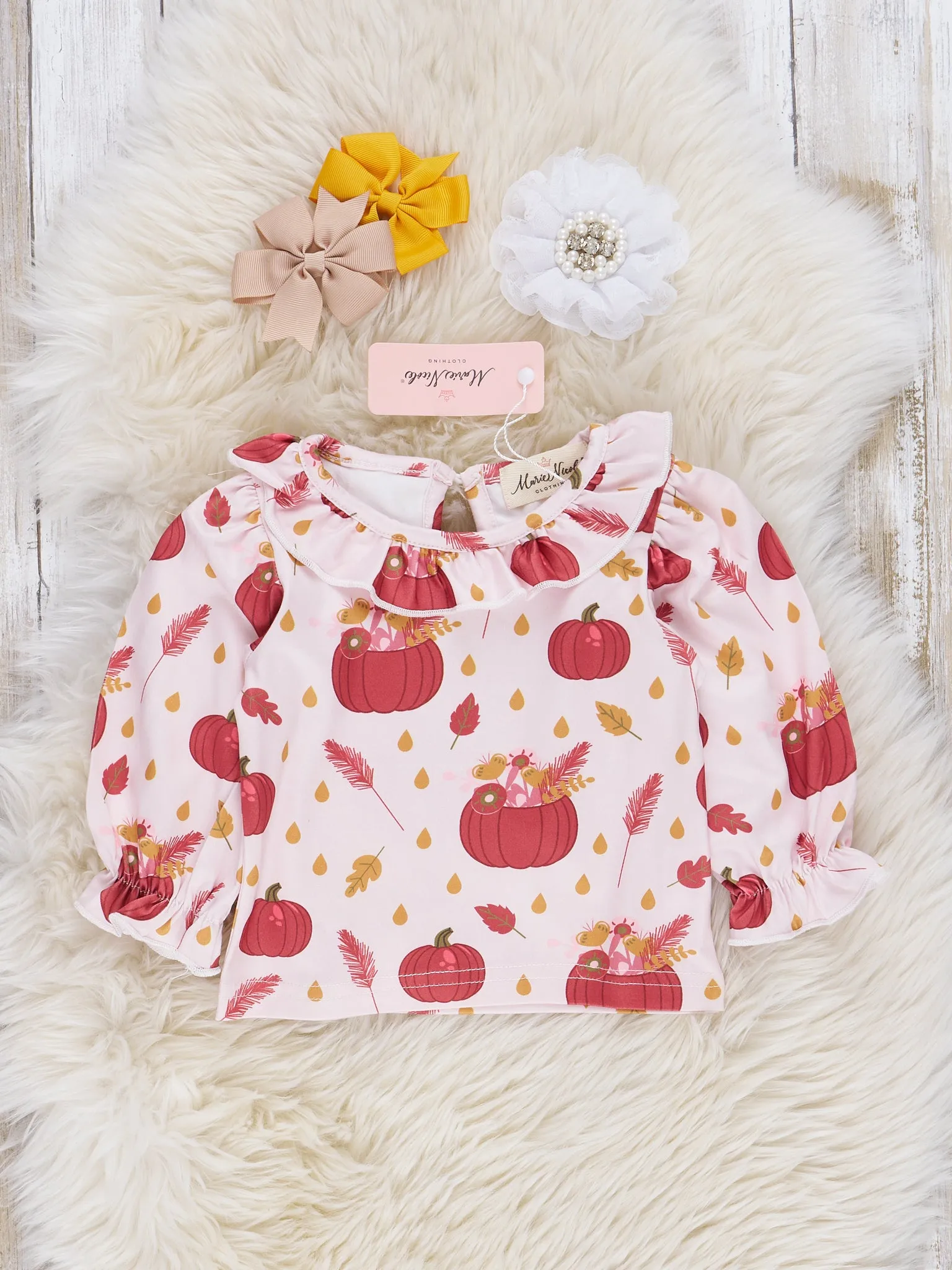 Autumn Ruffle Overall Set