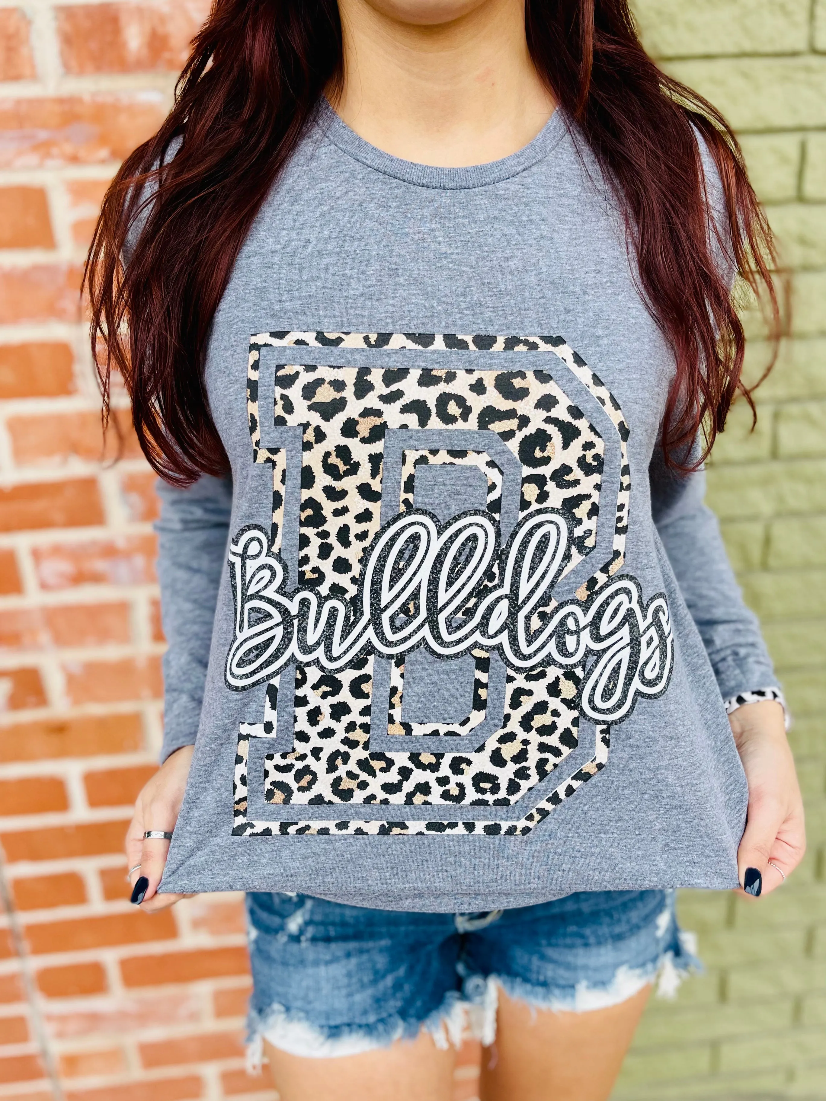 B Leopard Block Bulldogs Graphic Tee