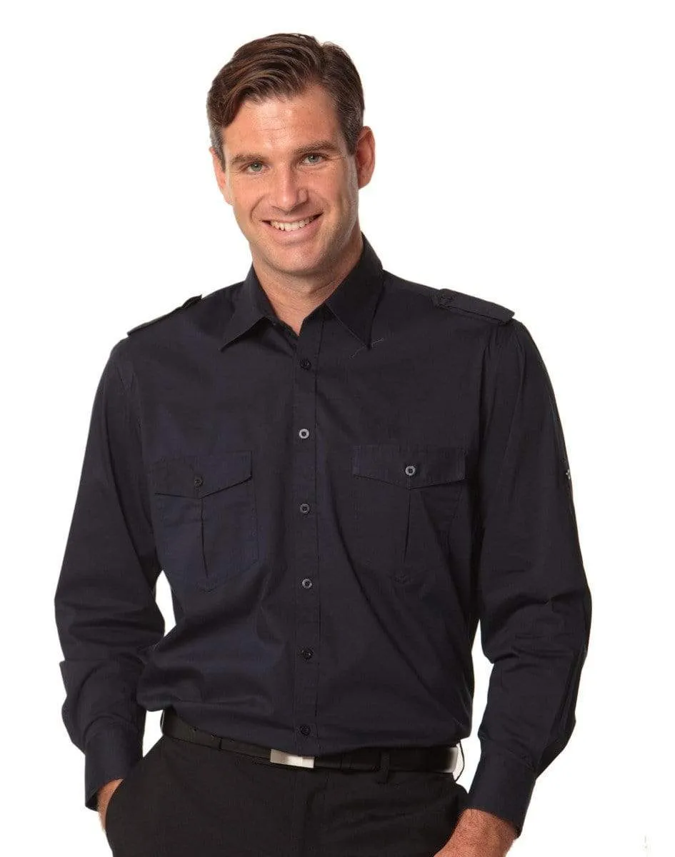 BENCHMARK Men's Long Sleeve Military Shirt M7912