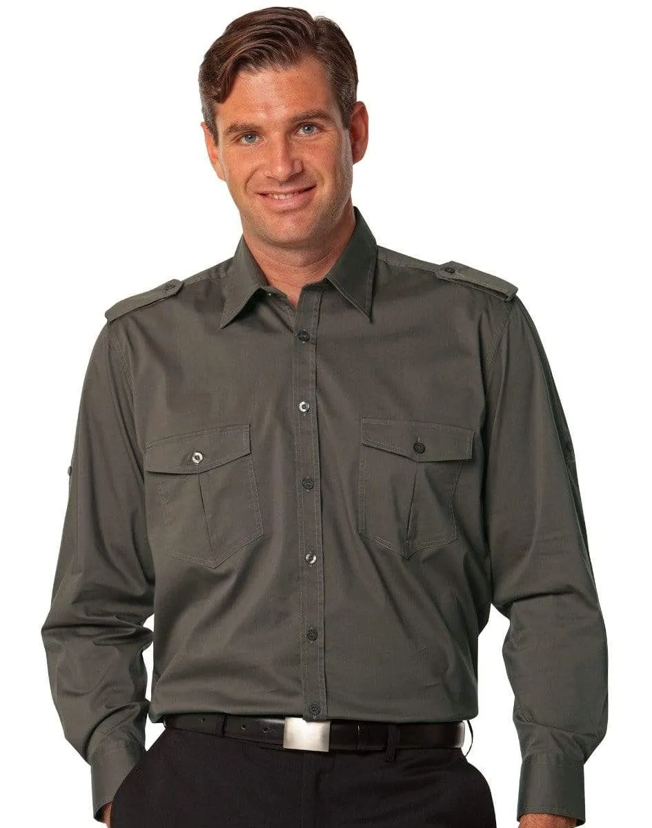 BENCHMARK Men's Long Sleeve Military Shirt M7912