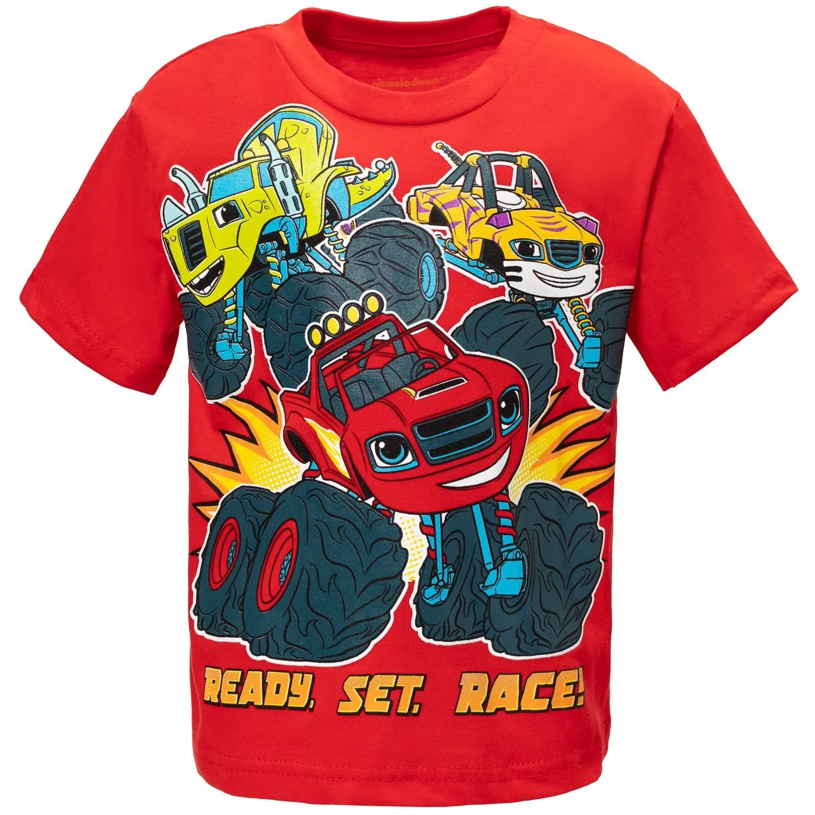 Blaze and the Monster Machines Pullover T-Shirt Tank Top and Bike Shorts French Terry 3 Piece Outfit Set