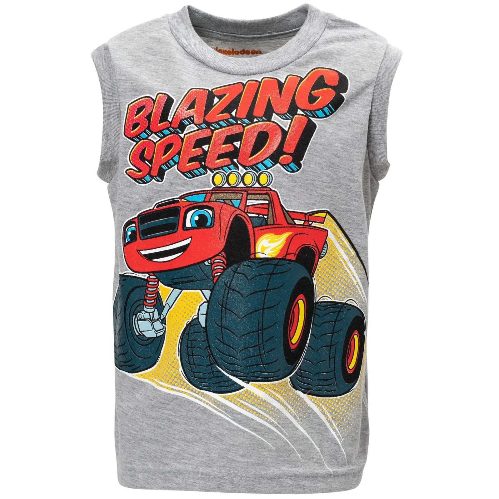 Blaze and the Monster Machines Pullover T-Shirt Tank Top and Bike Shorts French Terry 3 Piece Outfit Set