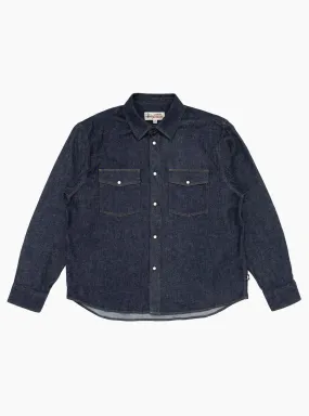 Boxy Western Denim Shirt Dark Denim