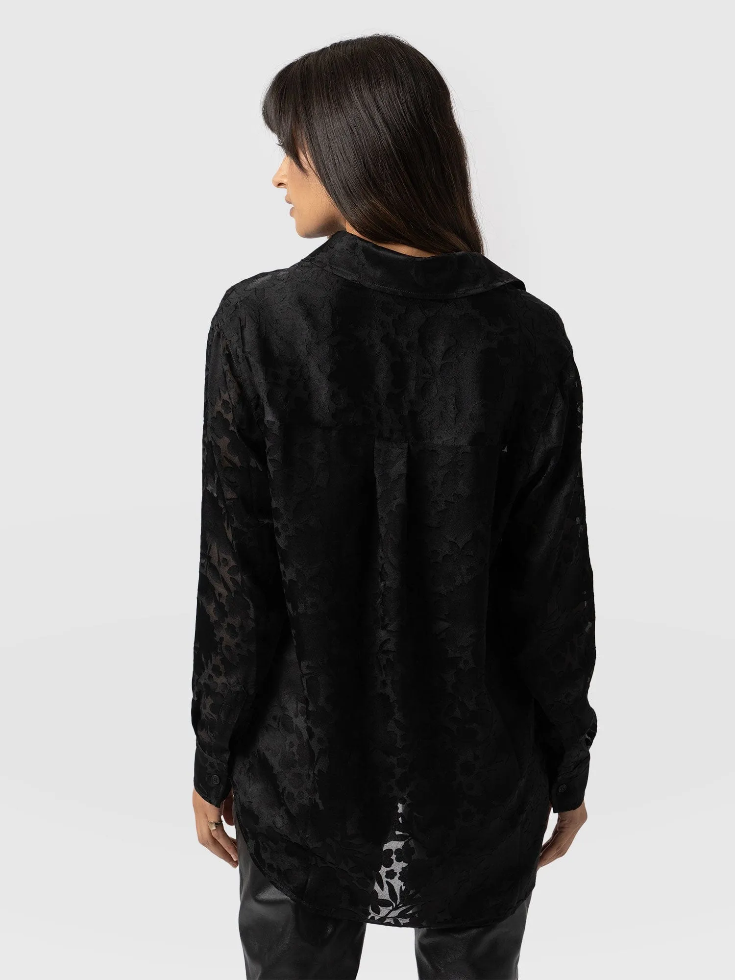 Boyfriend Shirt - Black Burnout