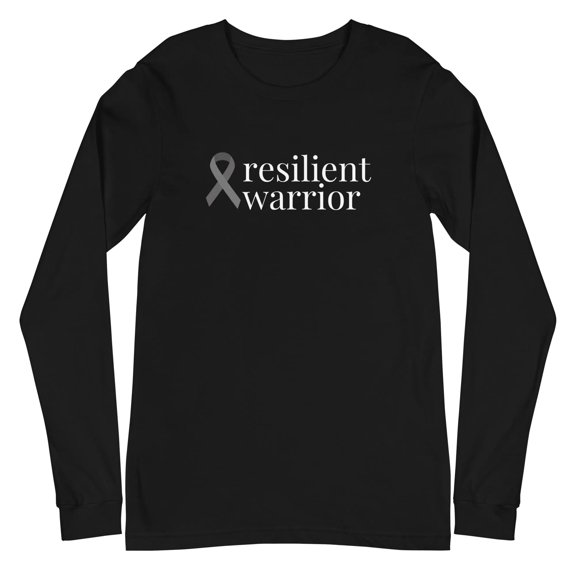 Brain Cancer "resilient warrior" Long Sleeve Tee (Several Colors Available)