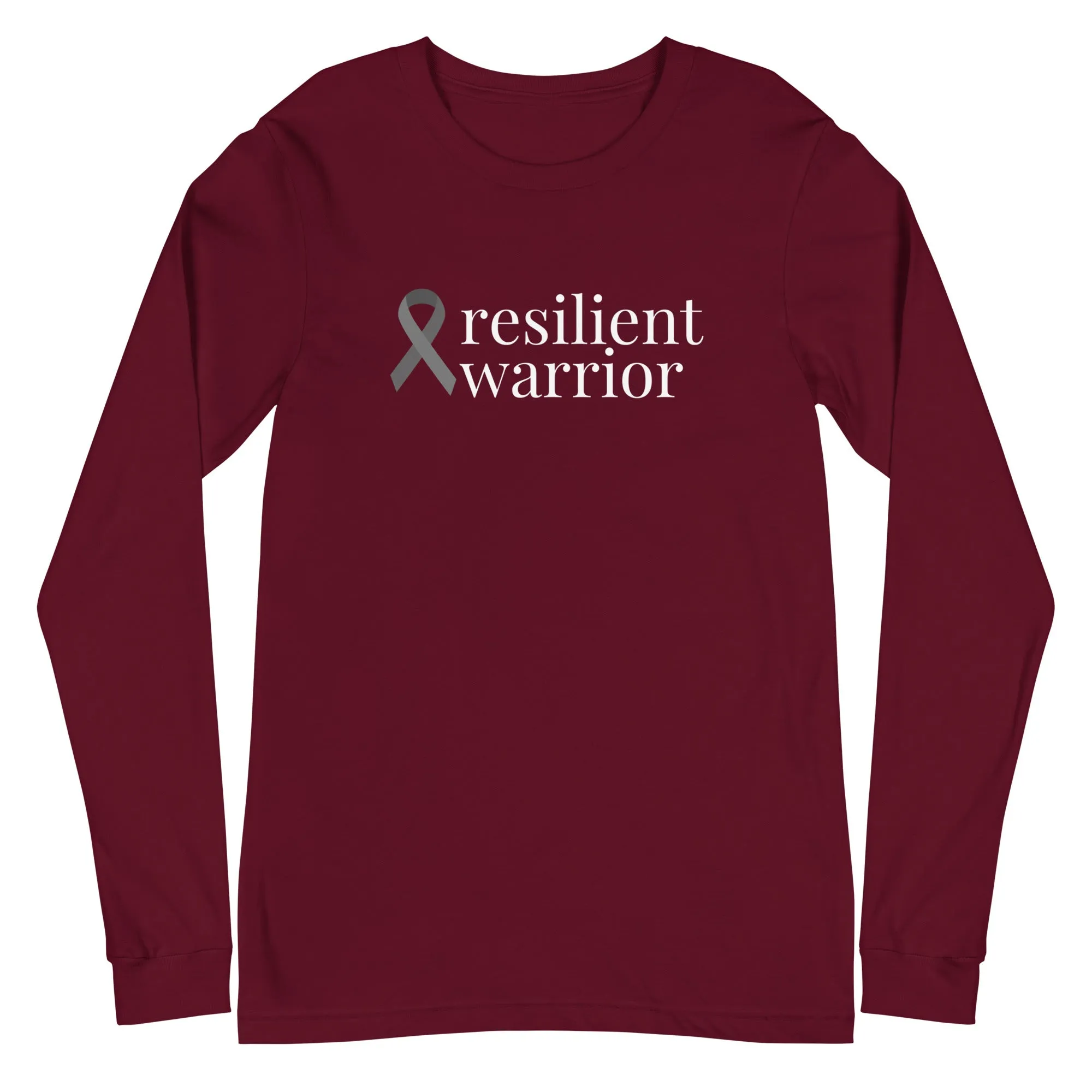 Brain Cancer "resilient warrior" Long Sleeve Tee (Several Colors Available)