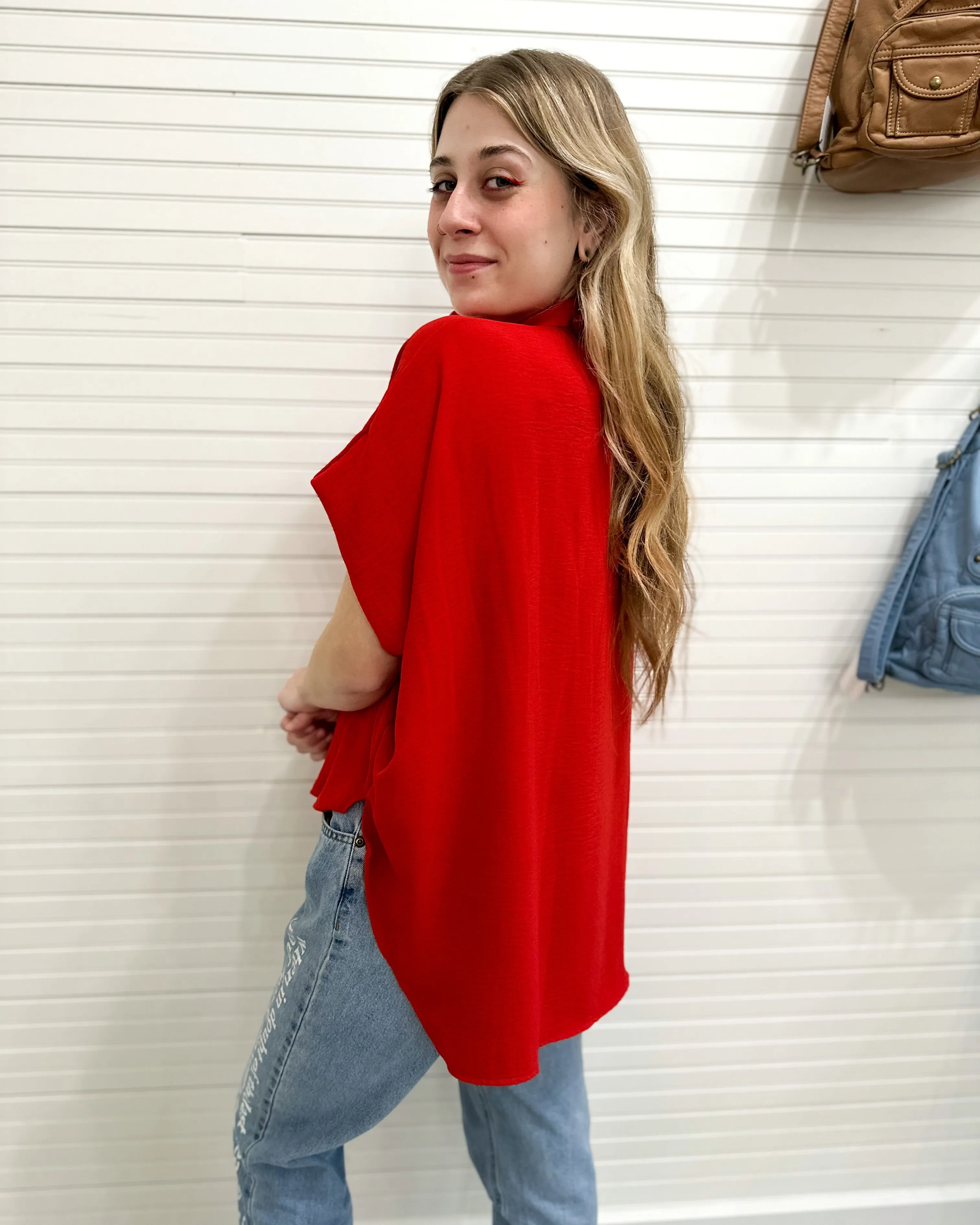 Bucketlist Dolman Sleeve Button down Shirt- More Colors!