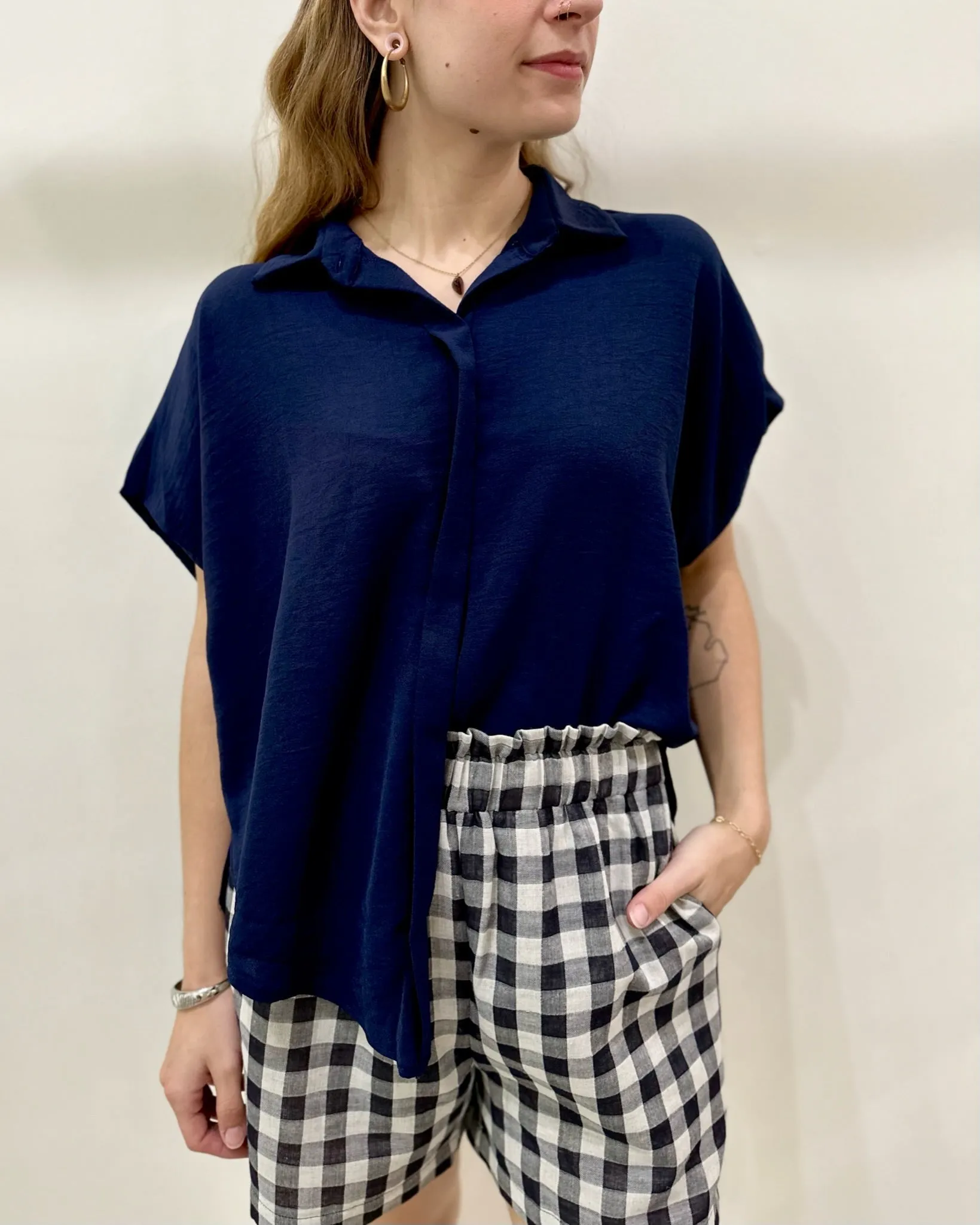 Bucketlist Dolman Sleeve Button down Shirt- More Colors!