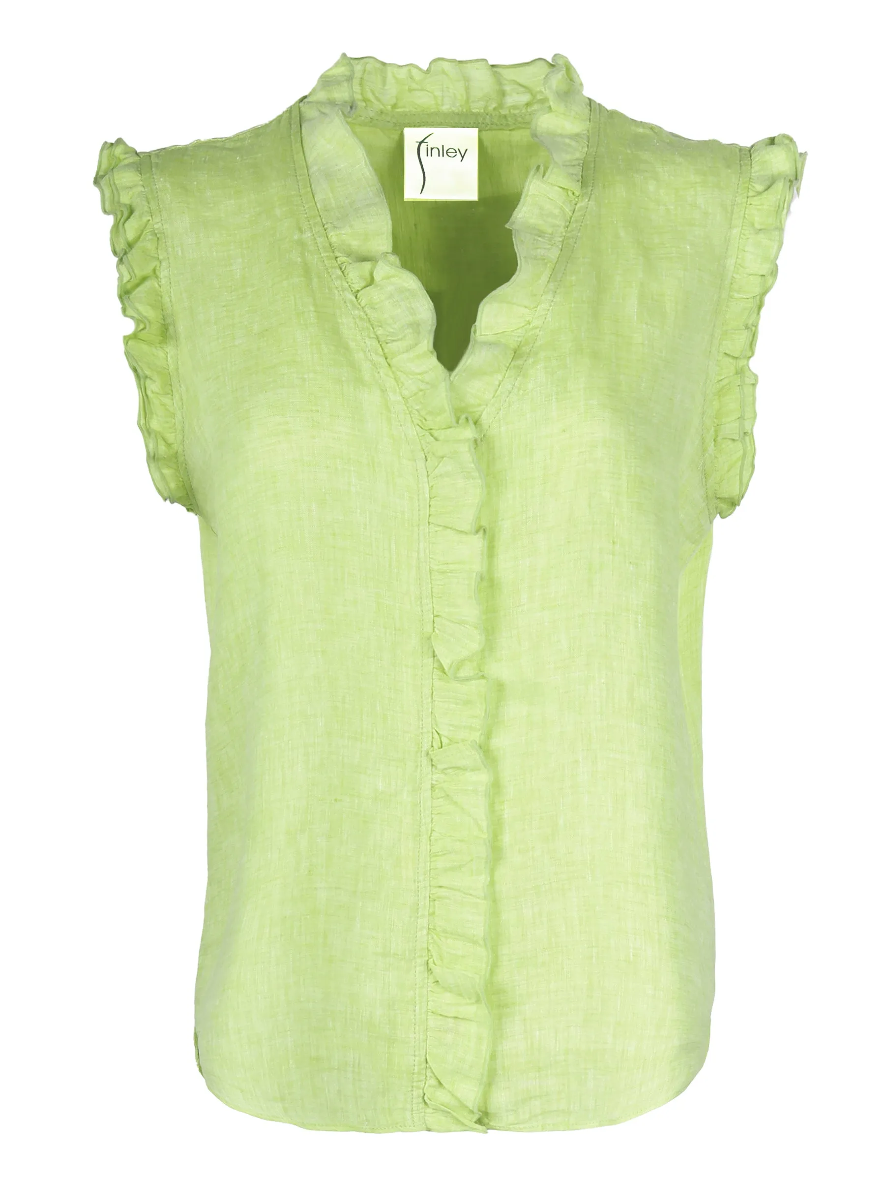 Byrdee Shirt Washed Linen Key Lime