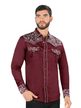 Camisa Vaquera Bordada Manga Larga para Hombre 'Montero' - ID: VA3541