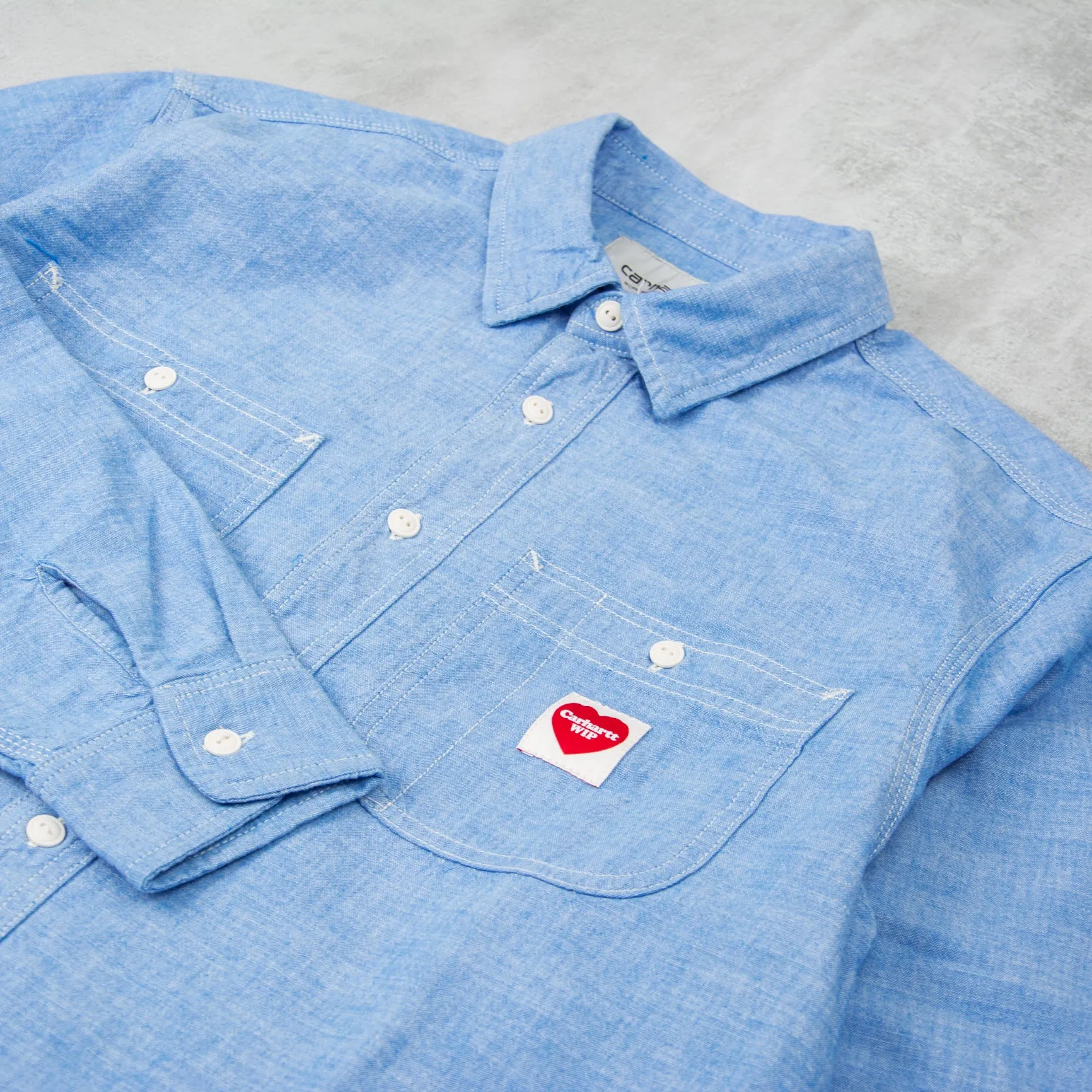 Carhartt WIP Clink Heart L/S Shirt - Bleach Rinsed