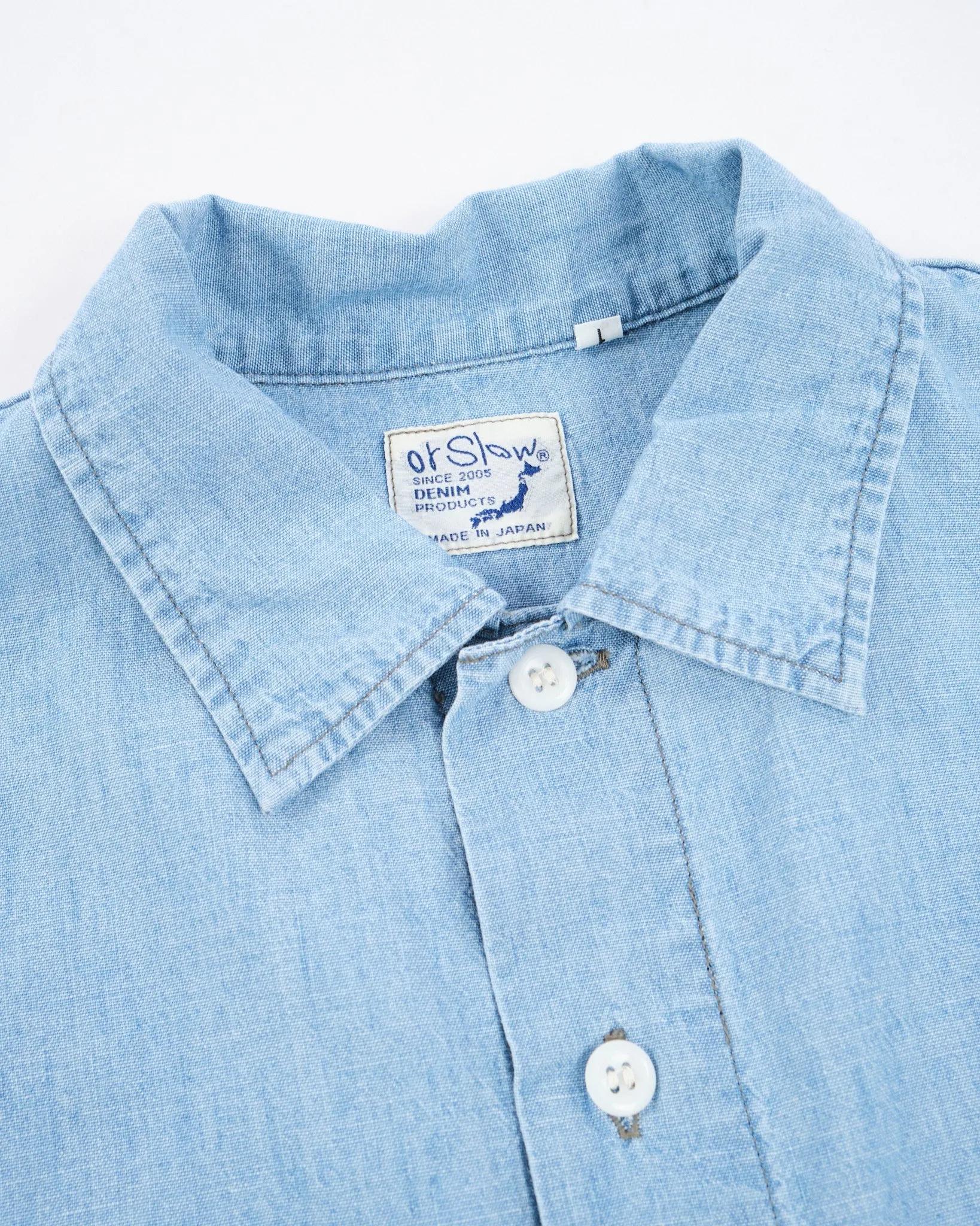 CHAMBRAY 60'S WORK SHIRT CHAMBRAY BLEACHED