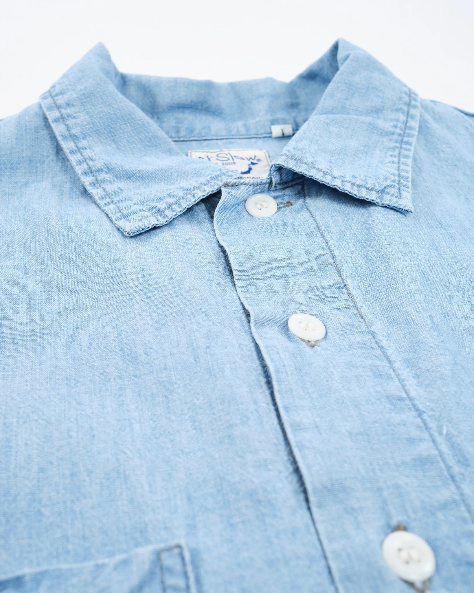 CHAMBRAY 60'S WORK SHIRT CHAMBRAY BLEACHED