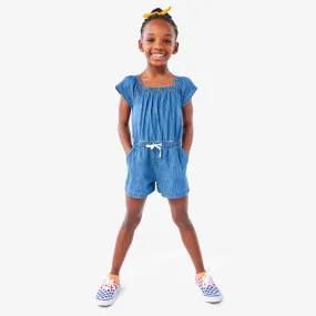 Clearance chambray square neck romper