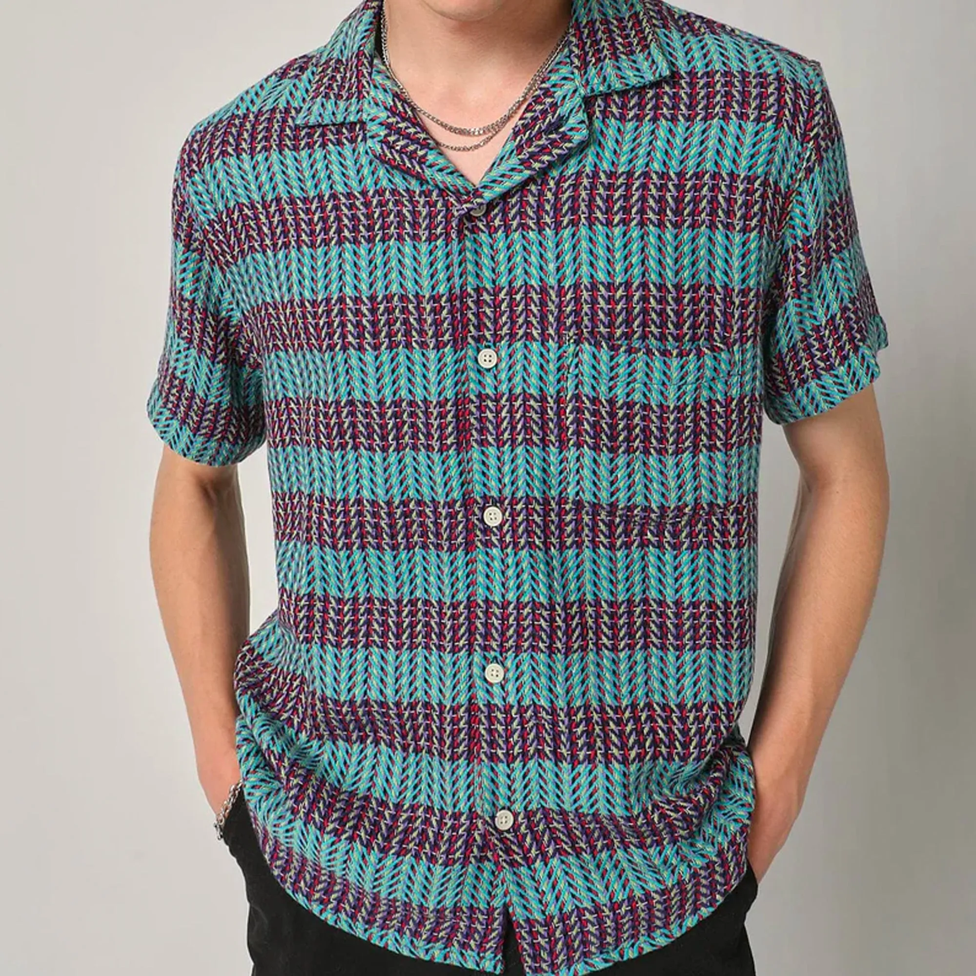 Corridor Mens Acid Plaid SS Shirt