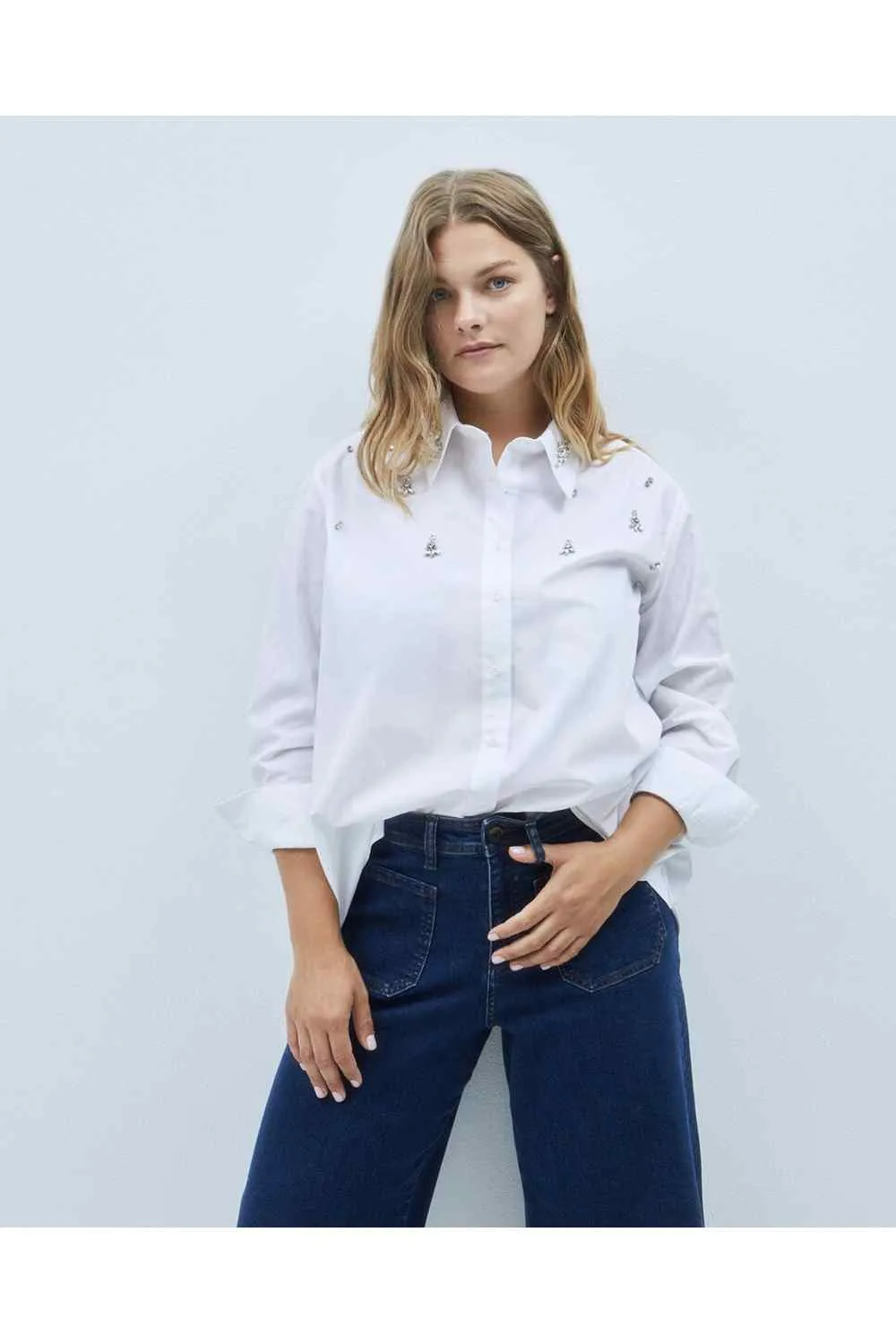 Cotton Jewel Shirt - White