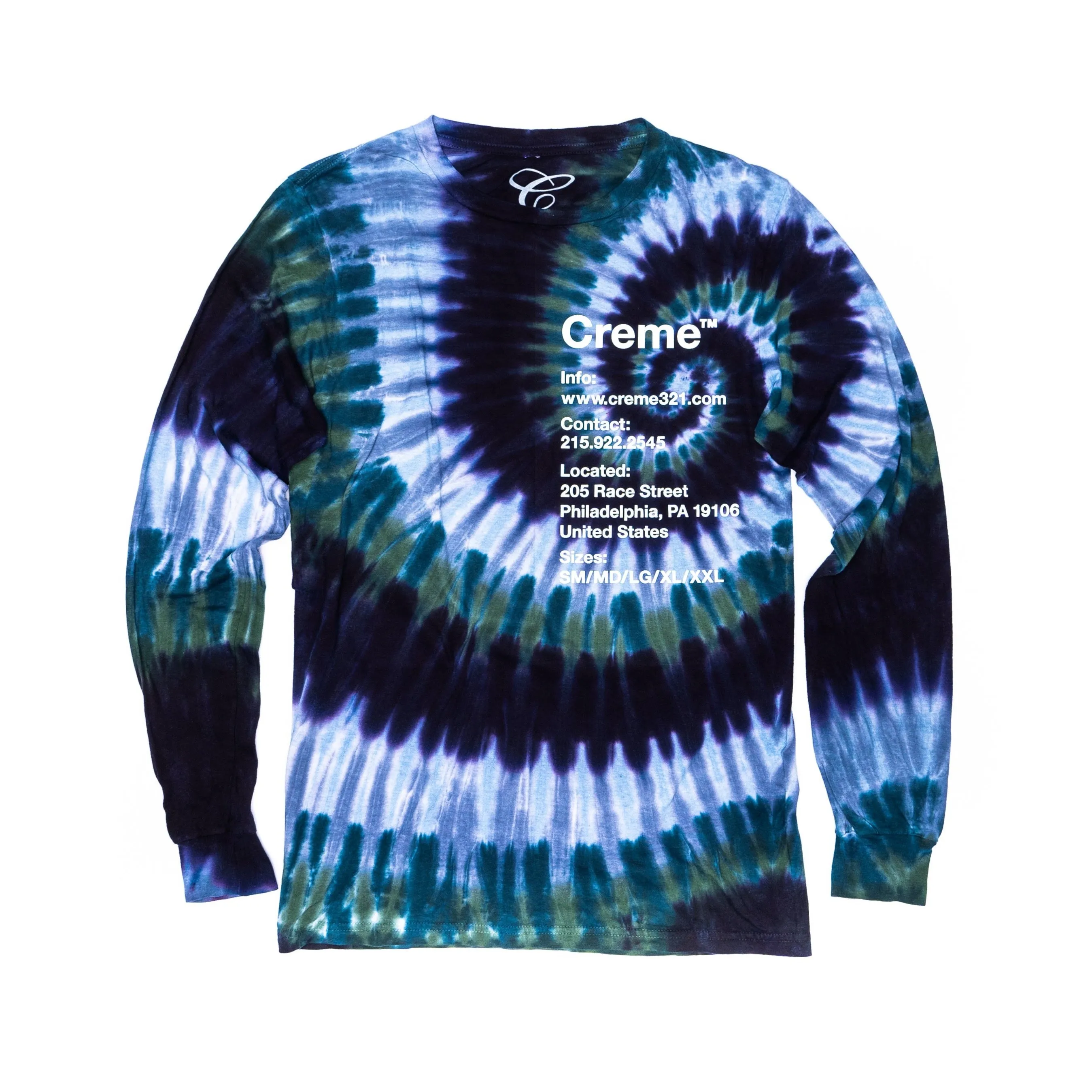 CREME PA INFO TIE DYE LS TEE - SPRUCE