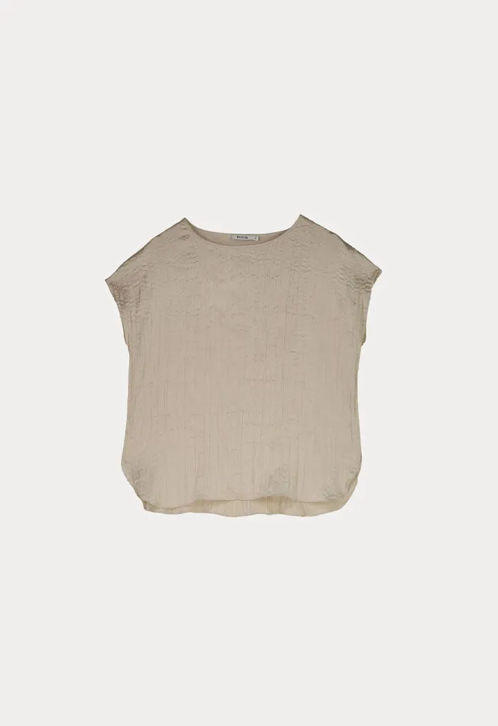 Crinkled Round Neck T-Shirt