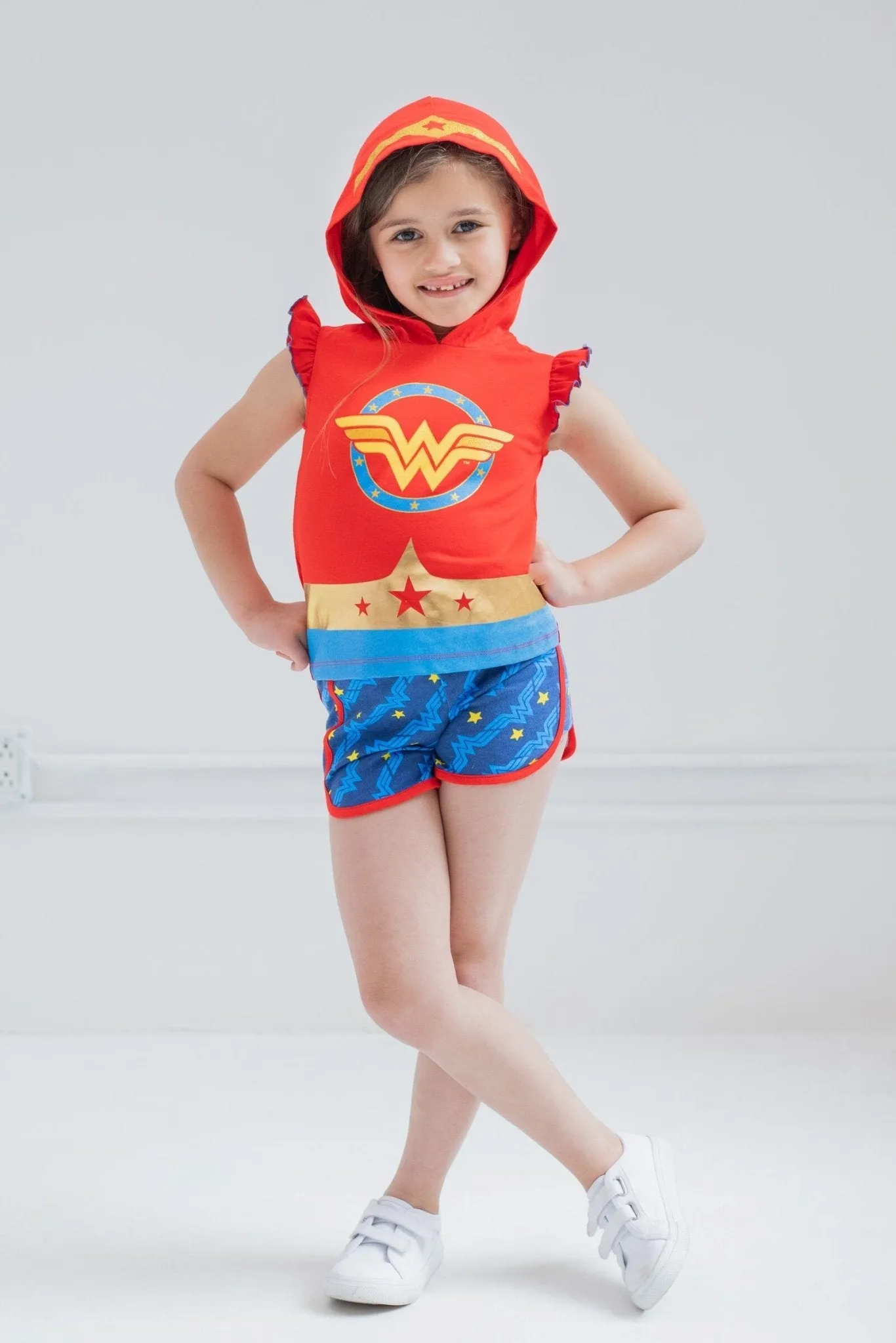 DC Comics Justice League Wonder Woman Tank Top and Active Retro Dolphin French Terry Shorts