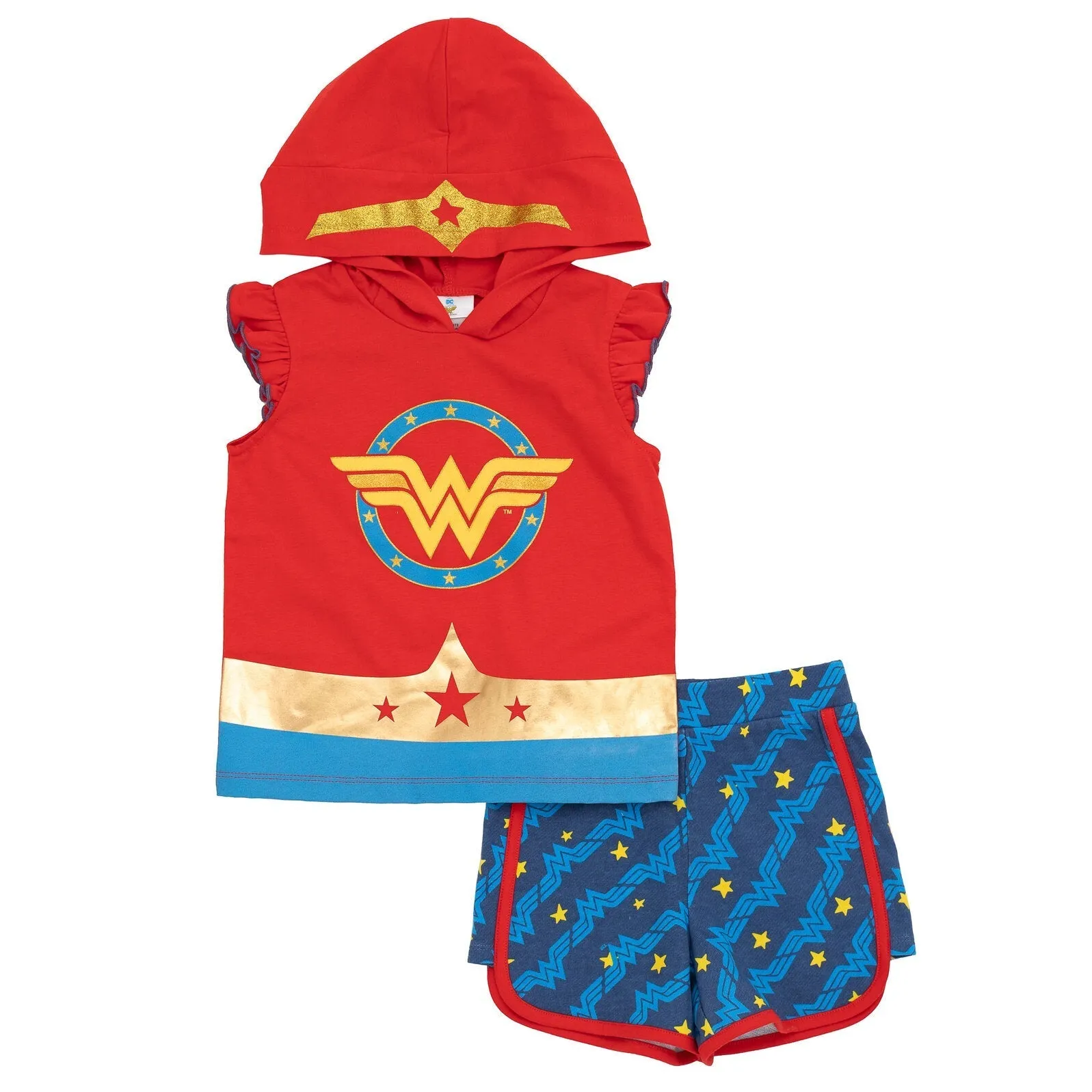 DC Comics Justice League Wonder Woman Tank Top and Active Retro Dolphin French Terry Shorts