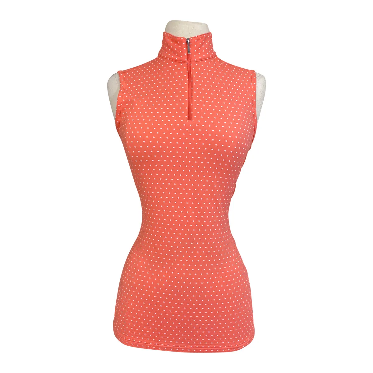 Dover CoolBlast 100 Sleeveless Shirt in Salmon Polka Dots - Women's XS