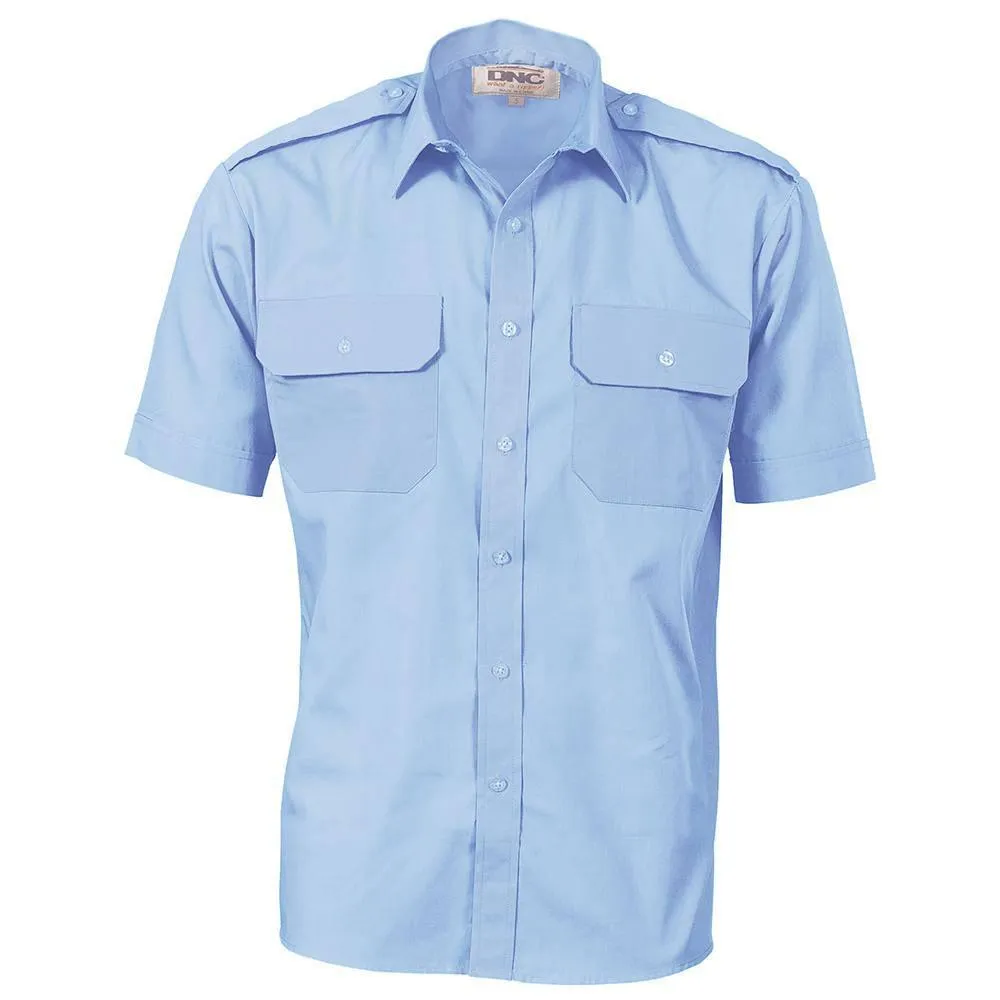 Epaulette Short Sleeve Work Shirt