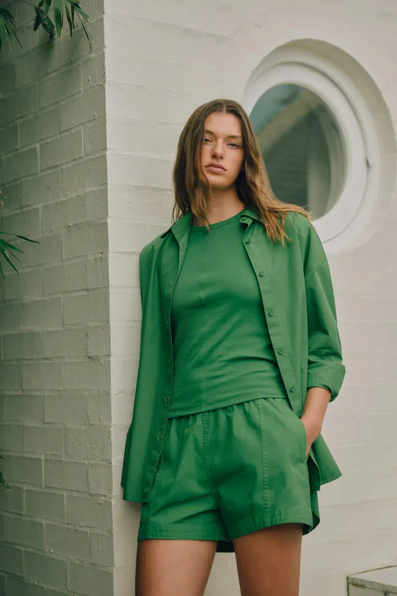 Everyday Poplin Shirt Bermuda Green