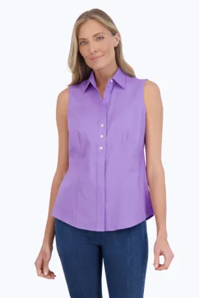 Foxcroft Ashley Sleeveless Shirt | Royal Blue   Amethyst