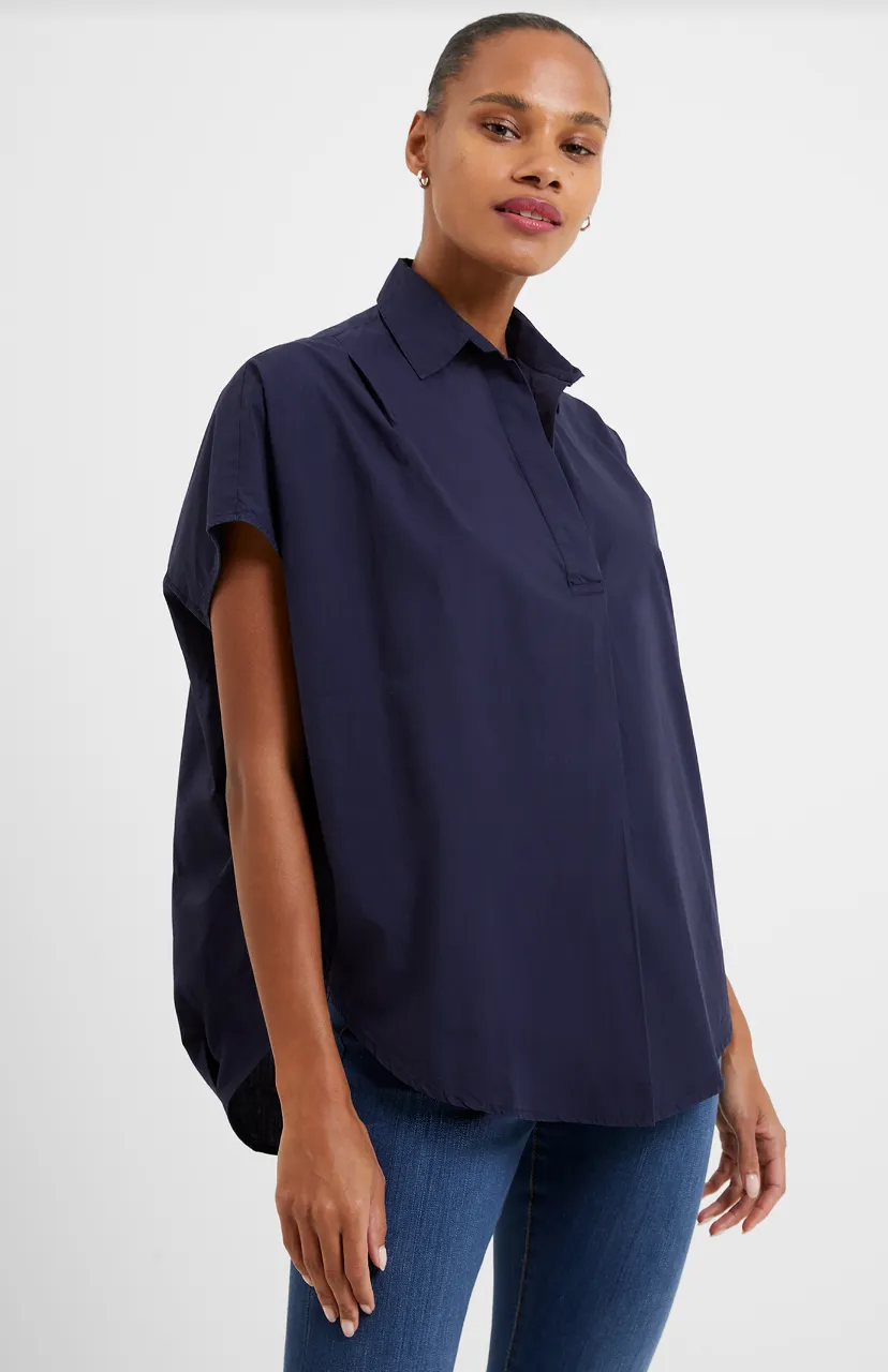 French Connection POPLIN Shirting Cap Sleeve Popover