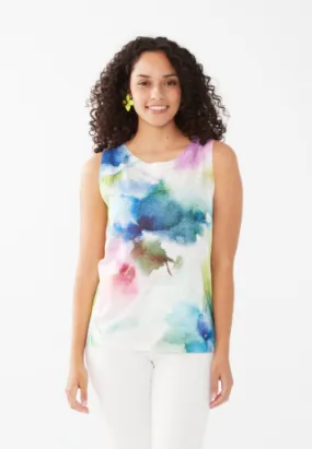 French Dressing Sleeveless Jersey Top | Watercolour