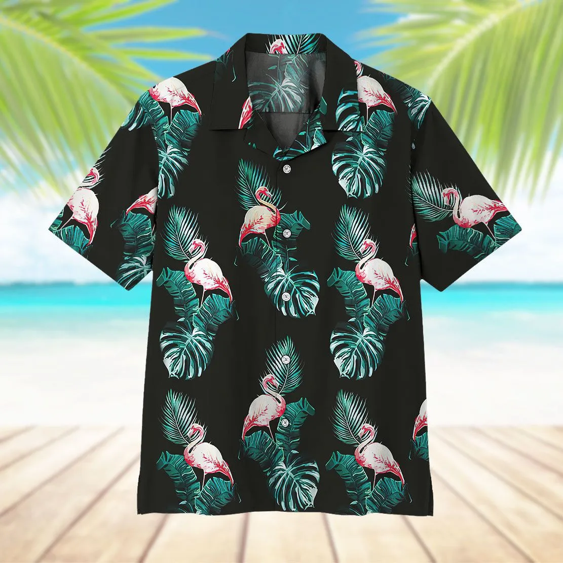 Gearhuman 3D Floral Flamingo Hawaii Shirt