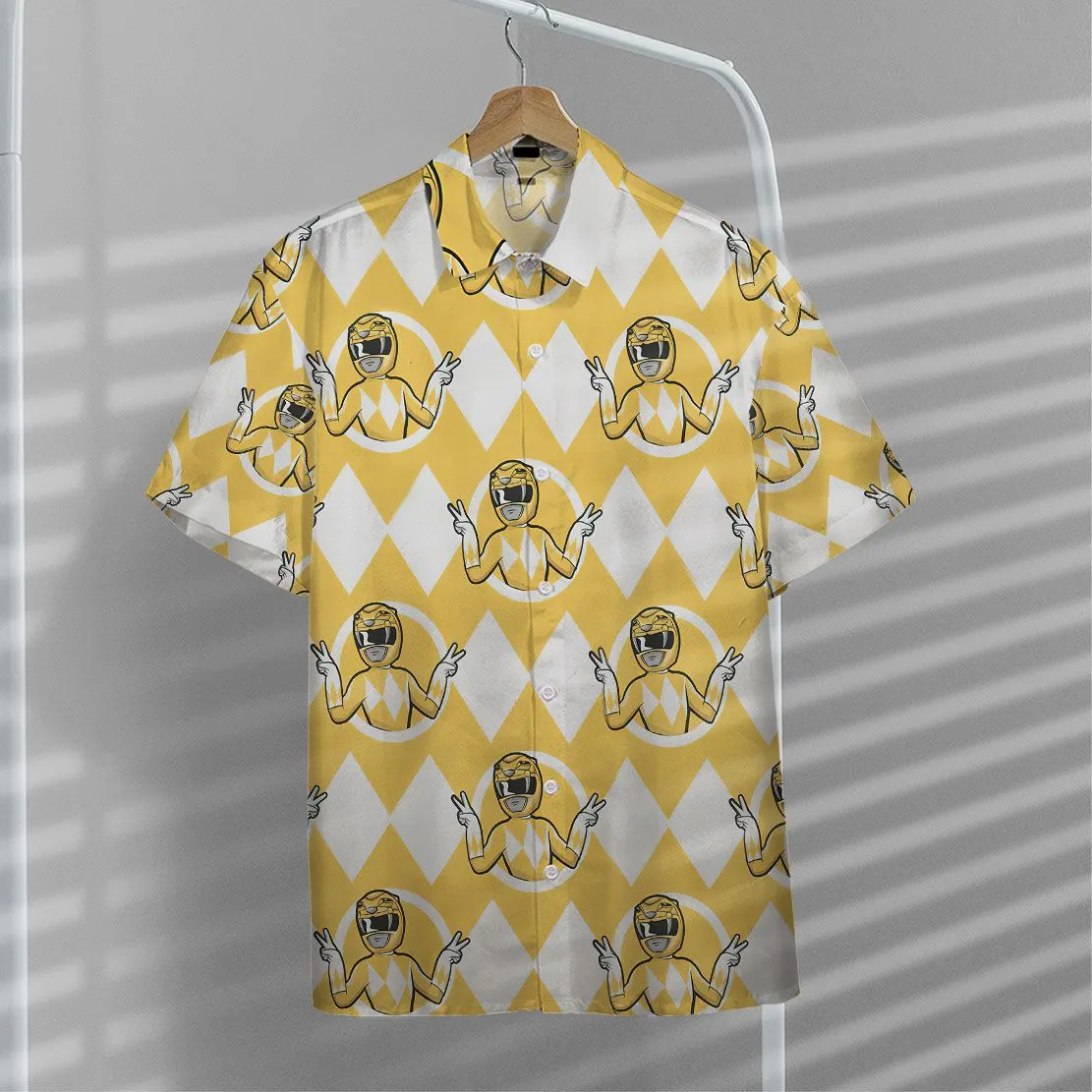 Gearhuman 3D Mighty Morphin Power Rangers Yellow Ranger Hawaii Shirt