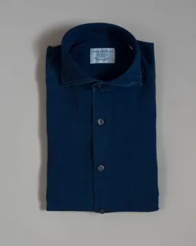 Ghirardelli Washed Cotton Chambray Shirt / Dark Indigo