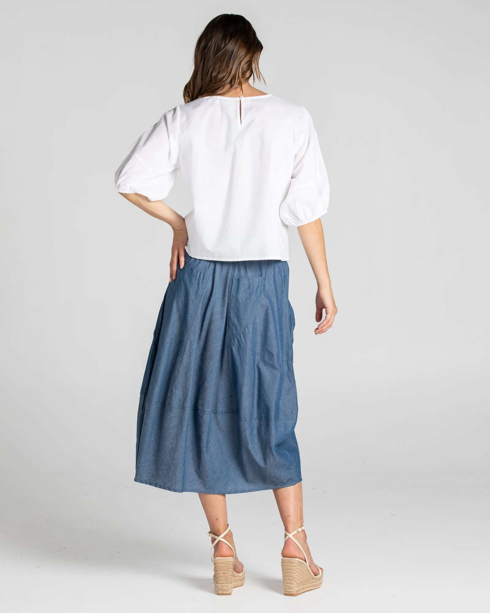 Guru Skirt - Blue Chambray