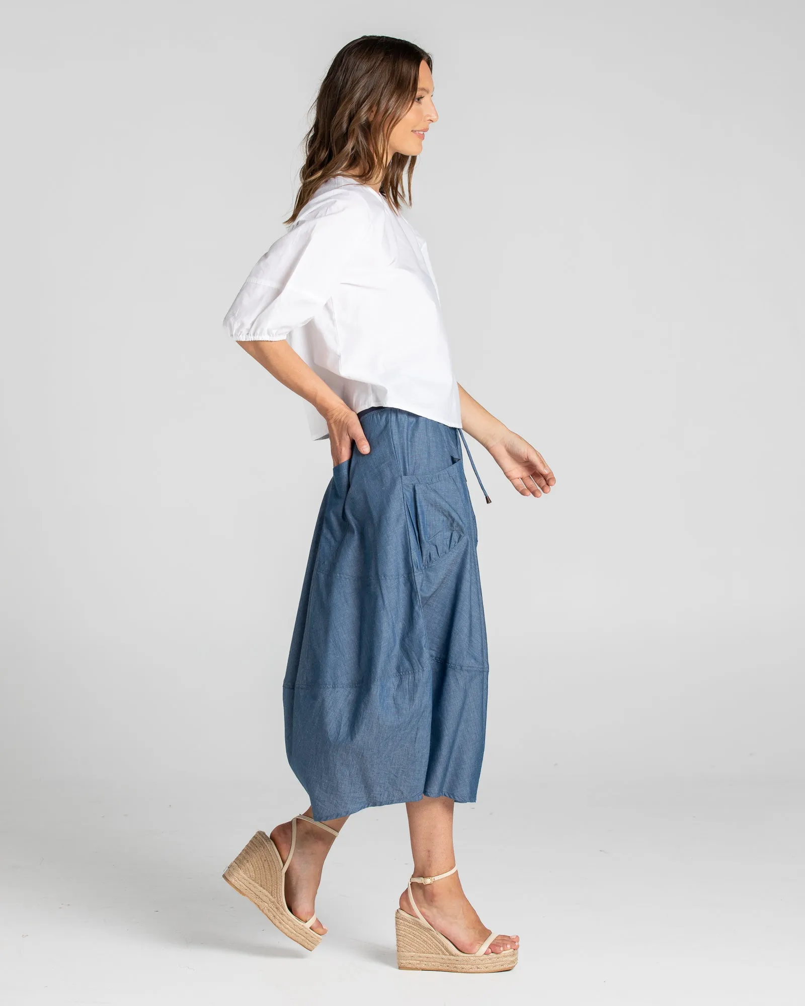 Guru Skirt - Blue Chambray