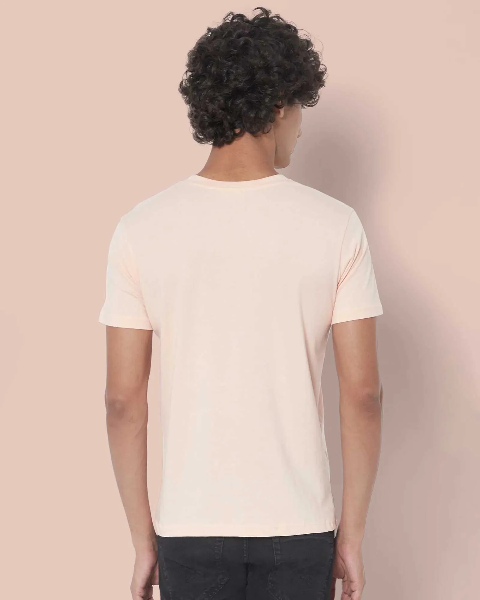 Half Sleeves Henley: Peach