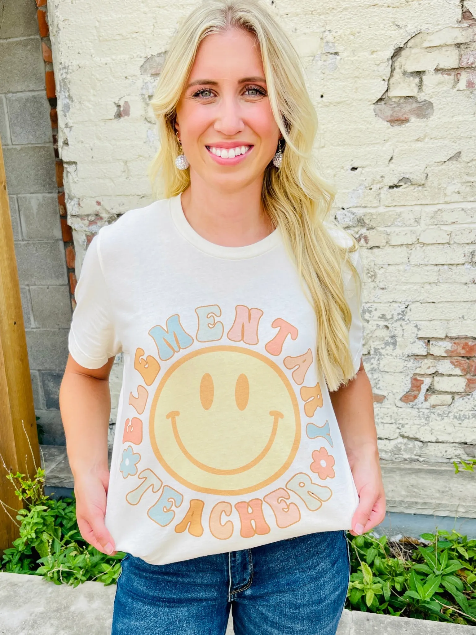 Happy Elementary School Teacher Graphic Tee