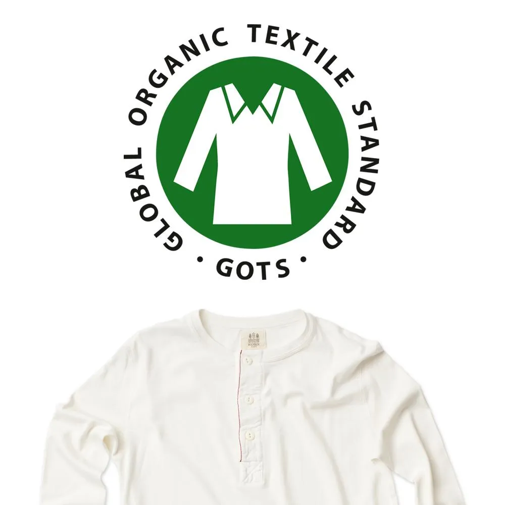 HARRI | Organic Long Sleeve Henley | White