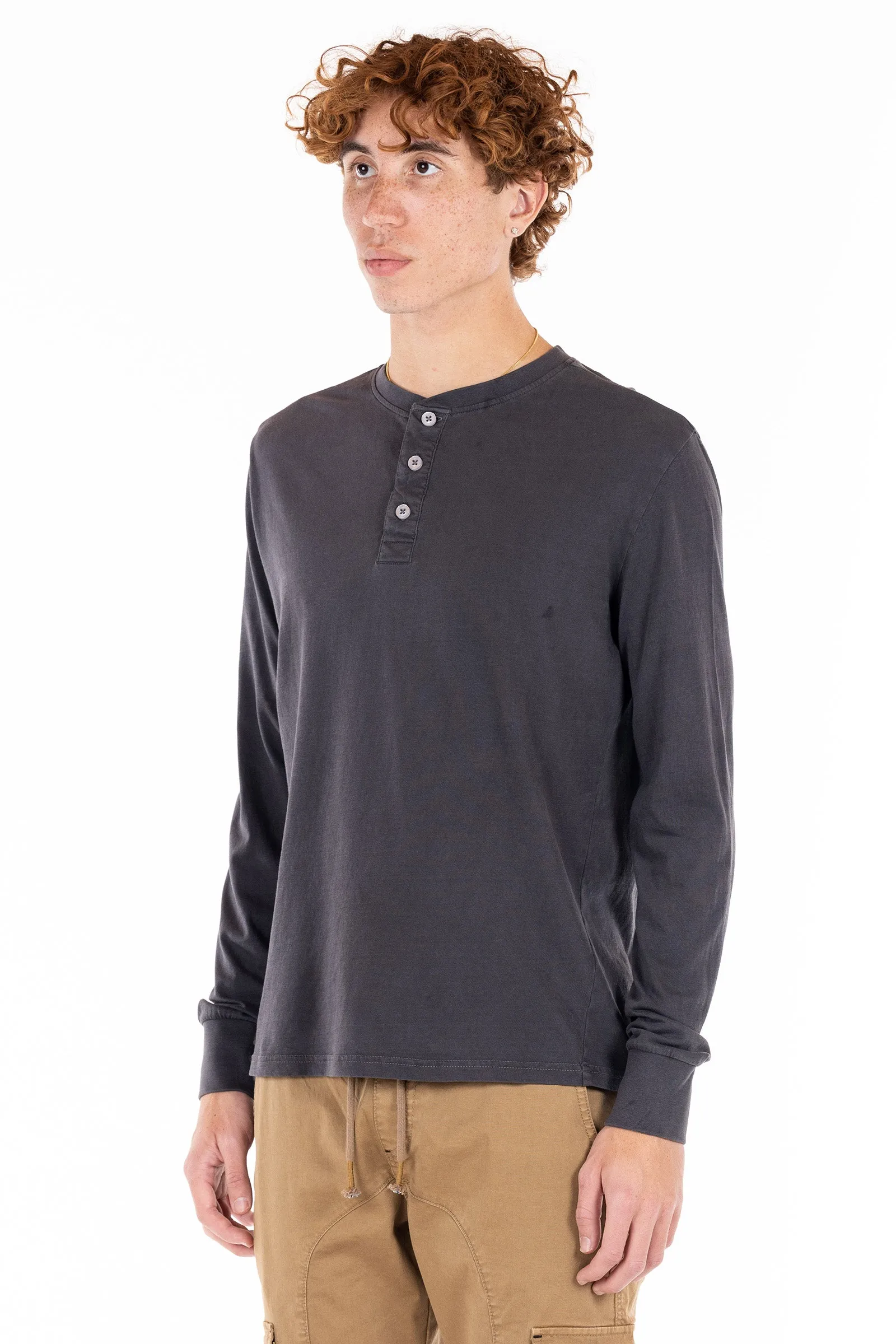 Henley Tee - Gunmetal