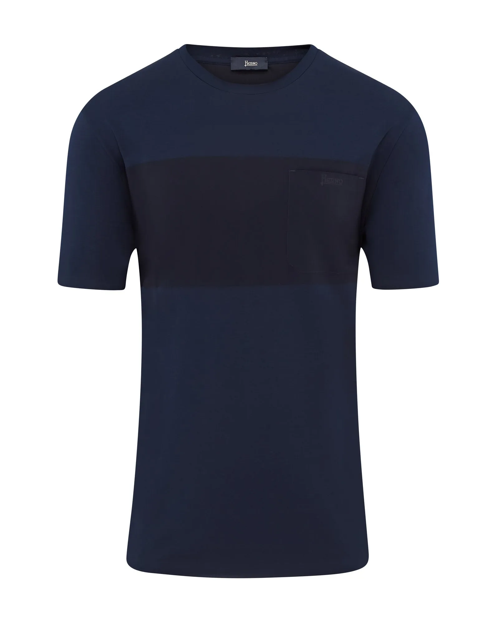 Herno Superfine Laminated Pocket Short Sleeve T-shirt (Blue)