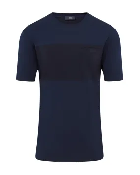 Herno Superfine Laminated Pocket Short Sleeve T-shirt (Blue)