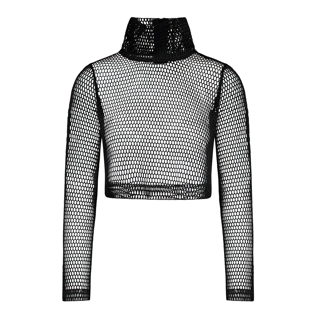 High-Neck Mesh Top