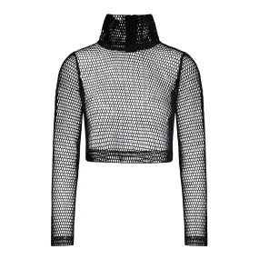 High-Neck Mesh Top