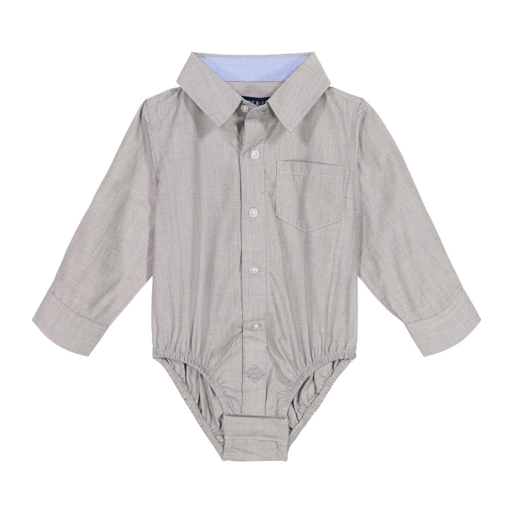 Infant Boy Grey Chambray Button-down Shirtzie